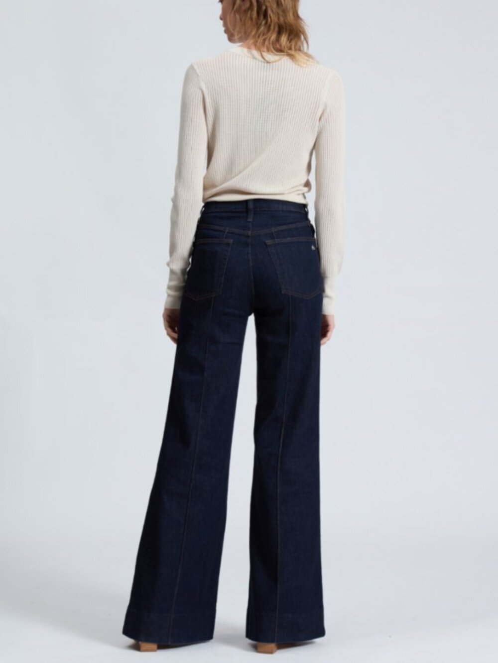 rag & bone Skylar High Rise Flare Jeans Dark Rinse Indigo Wide Leg Trouser Denim - Picture 2 of 3